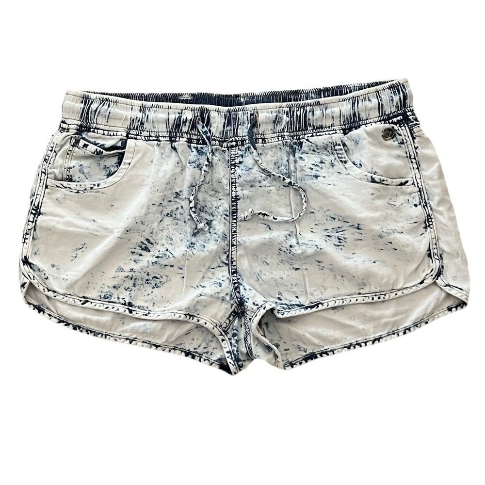 Indigo Rein Pull-On Drawstring Booty Shorts Y2K Summer Acid Wash XL